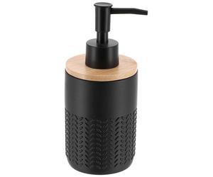 TENDANCE | Flacon distributeur - Distributeur de lotion - Distributeur de savon - noir - 260 ml - en polyrésine - Distributeur de savon liquide - Décoratif
