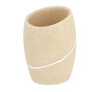 TENDANCE - Gobelet polysresine Arrondi Rond Effet Pierre - Naturel - Salle de Bain - Accessoire Salle de Bain à Poser