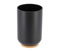 Tendance - Gobelet PS/Bambou - Noir/Bambou - Salle de Bain - Accessoire Salle de Bain à Poser