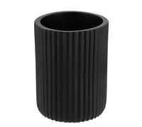 Tendance - Gobelet Strié Arrondi Polyrésine 230ml - Noir - Salle de Bain - Accessoire Salle de Bain à Poser