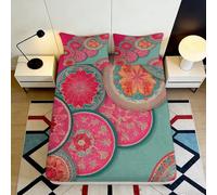 Tendance Mandala 3D Printed Drap Housse, Microfibre Douce lit, antidérapant, Entretien Facile, Chambre ou Suite invités, Home Decor Piece 200x200x25cm