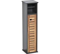 TENDANCE - Meuble Reserve et derouleur Papier WC Acacia et MDF - Element