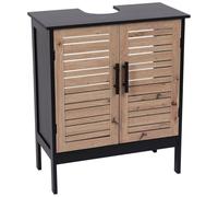 Meuble sous lavabo - TENDANCE - 2 Portes - 1 Etagère - Noir - H 70 cm