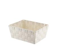 Tendance - Panier de Rangement Polyester 19,5x25x10,5 cm - Ivoire - Salle de Bain - Dressing Organisation