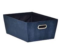 Tendance - Panier de Rangement Velours 32,5x45x18 cm - Bleu Jeans - Salle de Bain - Dressing Organisation