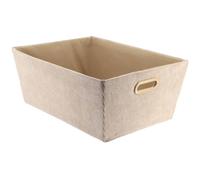 Tendance - Panier de Rangement Velours Côtelé 32,5x45x18 cm - Taupe - Salle de Bain - Dressing Organisation