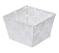 Tendance - Panier Polyester 14x14x9 cm - Blanc - Salle de Bain - Rangements