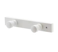 Tendance - Patère Bois à Fixer 2 Crochets - Blanc - Salle de Bain - Patères. Portes Serviteur et Porte Manteau