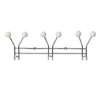 Tendance - Patere metal 3 crochets a fixer decoration resine blanche - chrome/blanc