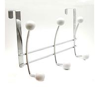 Tendance - Patere metal 6 crochets chrome/blanc