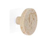 TENDANCE - Patere polyresine d6,5cm sur Sticker - facon travertin