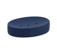 Tendance - Porte Savon en Grès Effet Rubber - Bleu Marine - Salle de Bain - Accessoire Salle de Bain à Poser