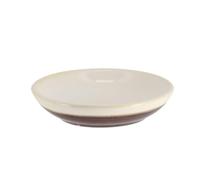 TENDANCE - Porte-Savon gres Rond Tricolore - Marron/Beige
