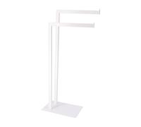 Tendance - Porte Serviettes Métal 2 Barres - Blanc - Salle de Bain - Petit Mobilier