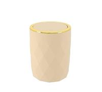 Tendance - Poubelle ABS + Rubber 6l - Beige - Salle de Bain - Accessoire Salle de Bain à Poser