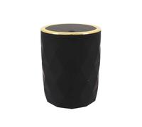 Tendance - Poubelle ABS + Rubber 6l - Noir - Salle de Bain - Accessoire Salle de Bain à Poser