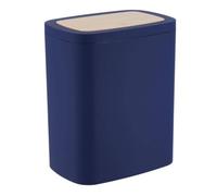 Tendance - Poubelle ABS Rubber + PVC Façon Bambou 5l - Bleu Marine - Salle de Bain - Accessoire Salle de Bain à Poser