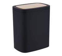 Tendance - Poubelle ABS Rubber + PVC Façon Bambou 5l - Noir - Salle de Bain - Accessoire Salle de Bain à Poser