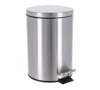 Tendance - Poubelle Acier Inoxydable Ronde 3l - Chrome - Salle de Bain - Poubelles et Brosses WC