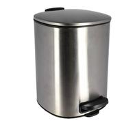 Tendance - Poubelle Métal Carré 5l Frein de Chute à Pédale - Chrome - Salle de Bain - Poubelles et Brosses WC