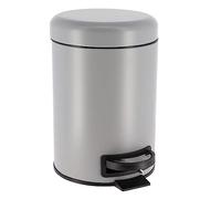 Tendance - Poubelle Métal Frein de Chute 3l - Gris Mat - Salle de Bain - Poubelles et Brosses WC
