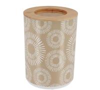 TENDANCE - Poubelle PP Imprimée avec Couvercle Bambou 5l - Ethnic Spirals - Salle de Bain - Poubelles et Brosses WC