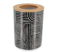 TENDANCE - Poubelle PP Imprimée avec Couvercle Bambou 5l - Ethnic Vibes - Salle de Bain - Poubelles et Brosses WC