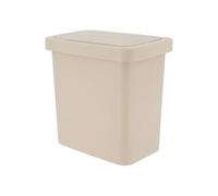 Tendance - Poubelle Rectangulaire avec Couvercle 8L - Beige - Salle de Bain - Poubelles et Brosses WC