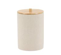 Tendance - Poubelle ronde en polyresine effet maille et couvercle bambou 4l - naturel