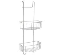 Tendance - Serviteur Métal pour Paroi de Douche 2 Paniers - Chrome - Salle de Bain - Accessoire Utilitaire