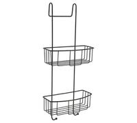 Tendance - Serviteur metal pour paroi de douche 2 paniers - noir
