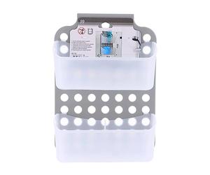 Tendance - Serviteur PP pour Paroi de Douche + 2 Paniers - Gris/transparent - Salle de Bain - Accessoire Utilitaire
