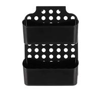 Tendance - Serviteur PP pour Paroi de Douche + 2 Paniers - Noir - Salle de Bain - Accessoire Utilitaire