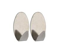 Tendance - Set de 2 Crochets Acier Inoxydable 3m oval- Chrome - Salle de Bain - Accessoire Utilitaire