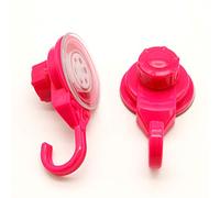 TENDANCE - Set de 2 Crochets Promo PP sur Ventouses - Fuchsia - Salle de Bain - Accessoire Utilitaire