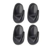 Tendance - Set de 4 Crochets ABS 3m - Noir - Salle de Bain - Accessoire Utilitaire