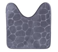 Tendance - Tapis Contour WC Mémoire de Forme Microfibre Galet 45x50 cm - Gris Foncé - Salle de Bain - Tapis