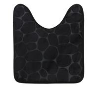 Tendance - Tapis Contour WC Mémoire de Forme Microfibre Galet 45x50 cm - Noir - Salle de Bain - Tapis