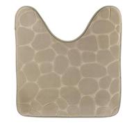 Tendance - Tapis Contour WC Mémoire de Forme Microfibre Galet 45x50 cm - Taupe - Salle de Bain - Tapis