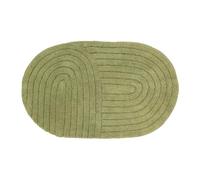 Tendance - Tapis Coton Tufte Oval 50x80cm - Vert Olive - Salle de Bain - Tapis