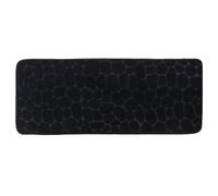 Tendance - Tapis Mémoire de Forme Microfibre Galet 45x120 cm - Noir - Salle de Bain - Tapis