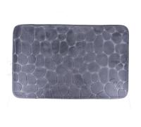 TENDANCE - Tapis Mémoire de Forme Microfibre Galet 50x80 cm - Gris Foncé - Salle de Bain - Tapis