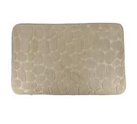 TENDANCE - Tapis Mémoire de Forme Microfibre Galet 50x80 cm - Taupe - Salle de Bain - Tapis
