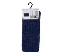 TENDANCE - Tapis Microfibre Boules uni 45x75cm - Bleu Marine
