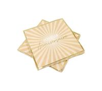 Tendances Fêtes - 20 SERVIETTES PAPIER ANNIVERSAIRE ÉCLAT 33CM SABLE