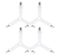 Tendeur Attache Drap Housse 4 PCS Sangles Réglables avec Pinces Métalliques | 4 attaches drap housse ajustables pinces métalliques antirouille, sangle élastique pour lit, matelas, canapé fixation rapide