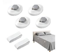 Tendeur Drap Housse, Accroche Drap Housse, Bloque Matelas 4 Clips 2 Sangles Élastiques Double Fixation par Sangle et Clip N abîme Pas le Matelas Montage Facile Gris Adapté aux Lits de 180 cm