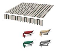 Tendone Pare-soleil Rétractable 300x250/400x350/500x350cm Polyester Imperméable Auvent Extérieur avec Motif Rayé Idéal pour Terrasse, Jardin, Terrasse, Terrasse, 3,5 x 3,5 x 3 m