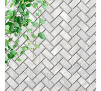 Tenedos Vogue Tile - Carreaux muraux en mosaïque à chevrons - Pour cuisine, salle de bain, douche, spa, cheminée, piscine - Feuille complète