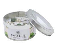 TENET - Bougie parfumée artisanale avec pierres dures, 70 g, mèche en coton, durée 10 à 12 heures, fabriquée en Inde (PATCHOULI - Aventurine verte - Bonne chance)